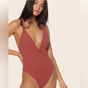Dolce Vita Sahara Knotted One Piece Swimsuit Sz L NWOT